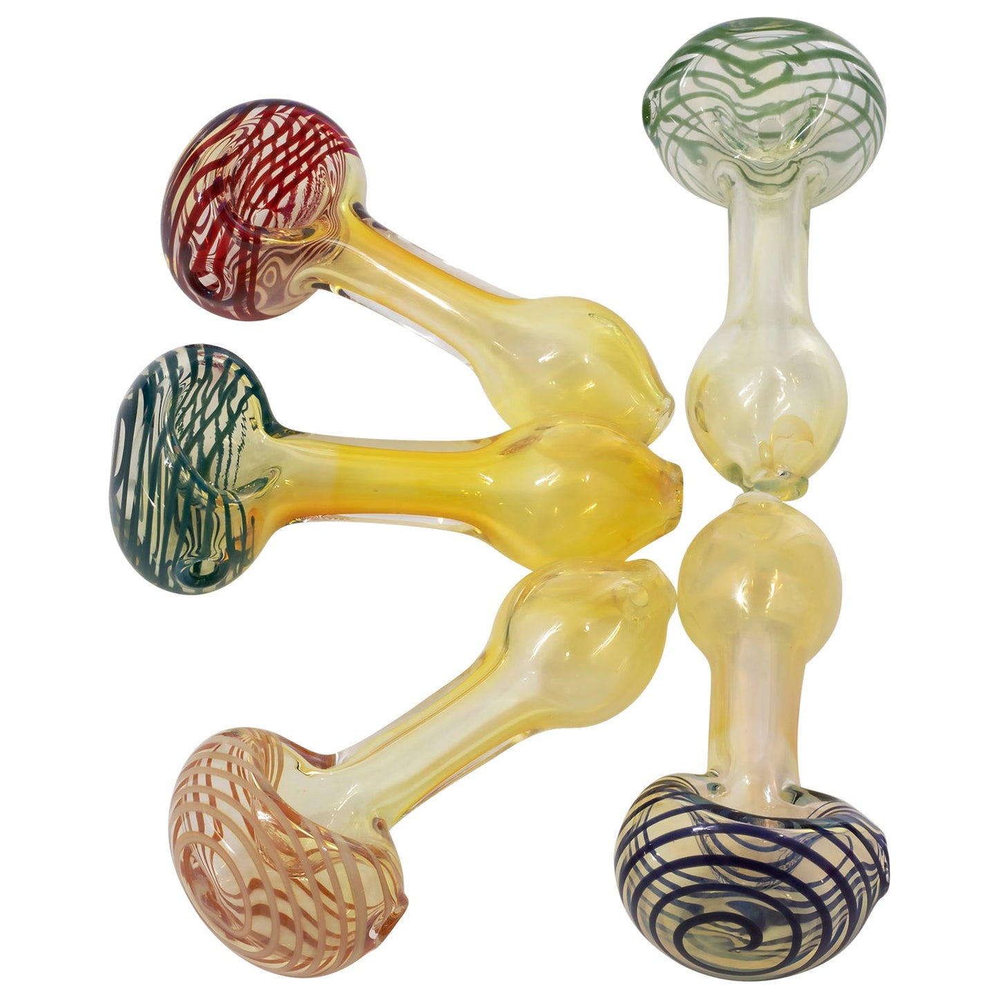 LA Pipes Spiral-Head Color Changing Glass Spoon Pipe 2 Sizes and 5 Color Options