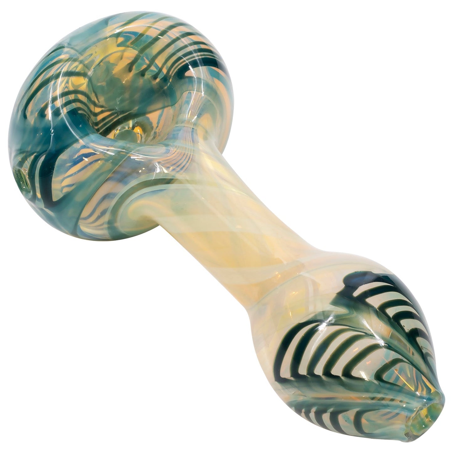 LA Pipes Twisty Cane Spoon Glass Pipe 2 Sizes & 6 Color Options