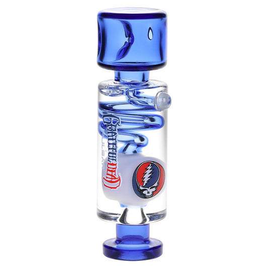 Grateful Dead x Pulsar Steal Your Face Glycerin Spiral Geometric Glass Hand Pipe - 5.25"