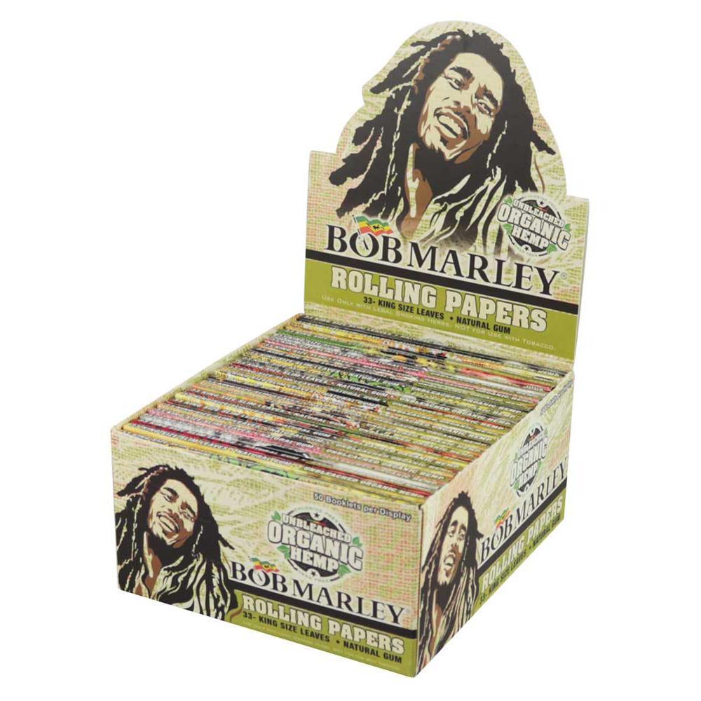 Bob Marley Rolling Papers Organic Hemp 2 Sizes & Single or Full Box Options