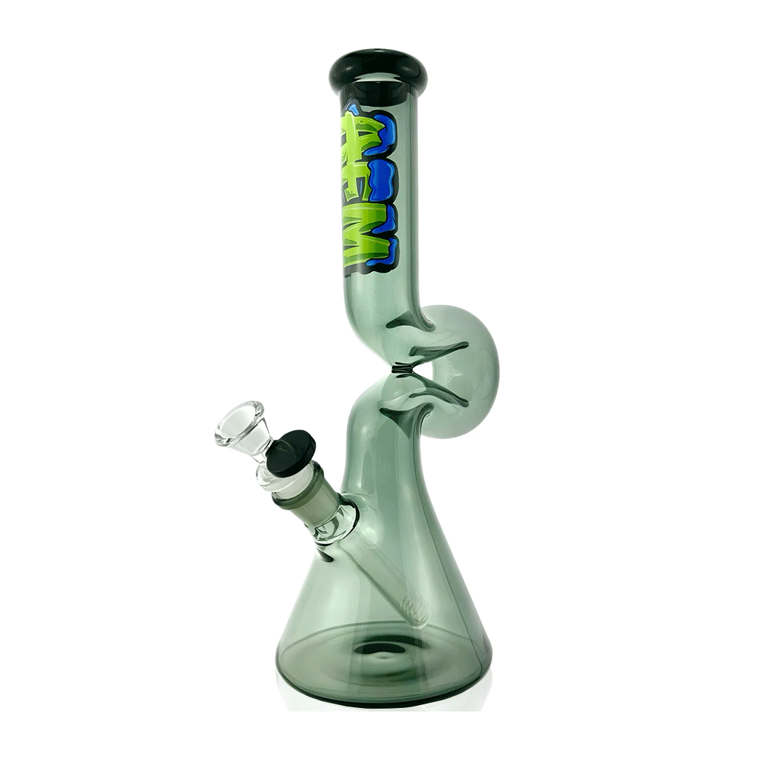 AFM Glass 12" Beaker Wave Full Color Glass Water Pipe