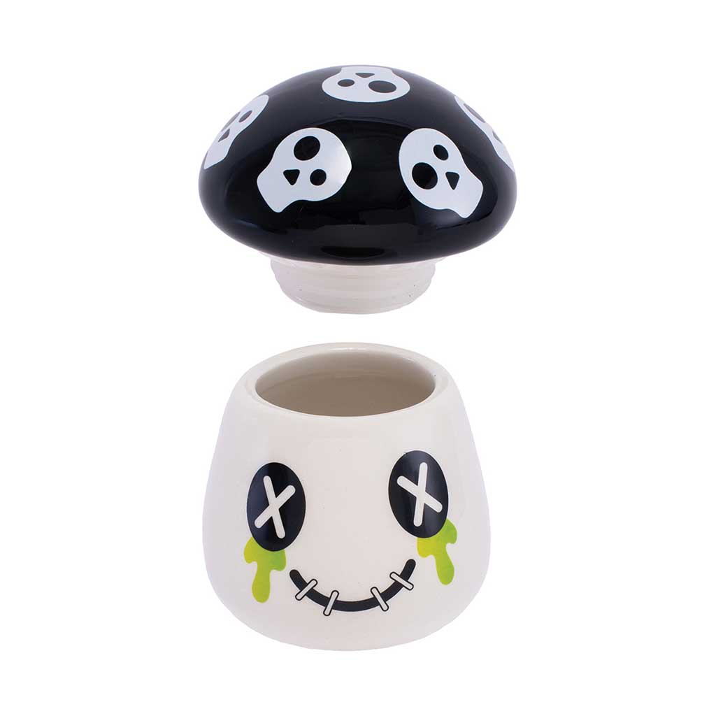 MUSHROOM SKULL STASH JAR