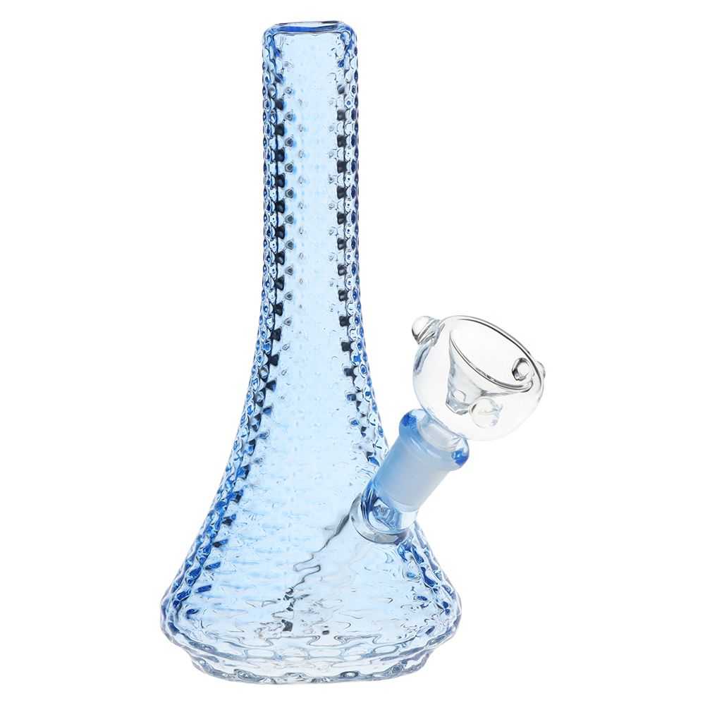 Sleek Art Deco Mini Glass Beaker Water Pipe - 5.5" / 10mm F / Colors Vary