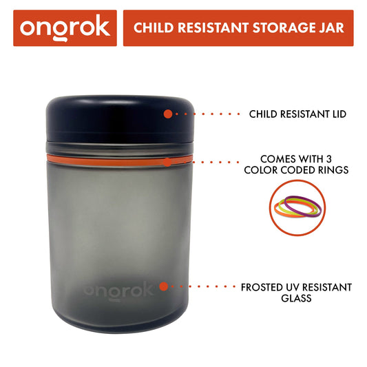 Ongrok 1000ml Child Resistant Storage Jar