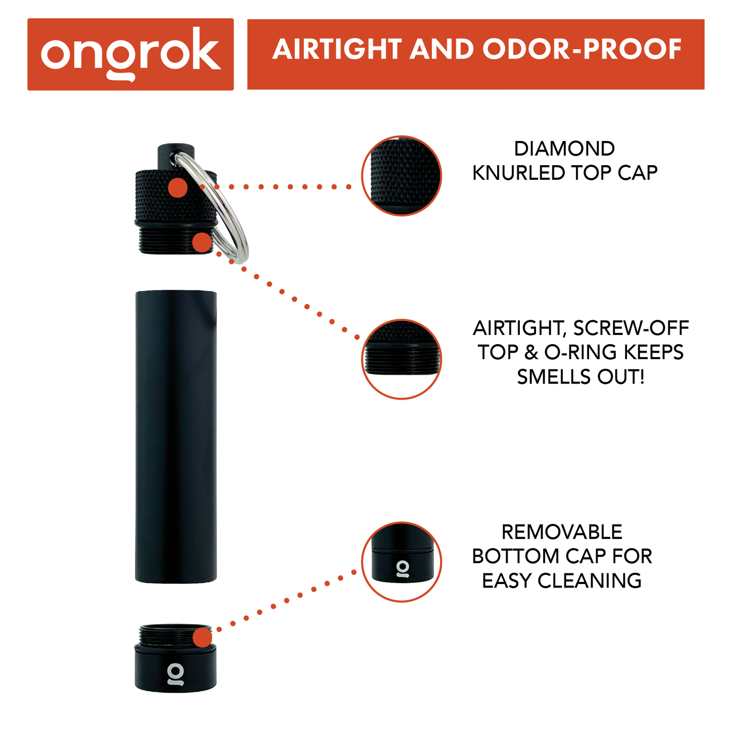 Ongrok Aluminum Storage Keychain 5 Color Options