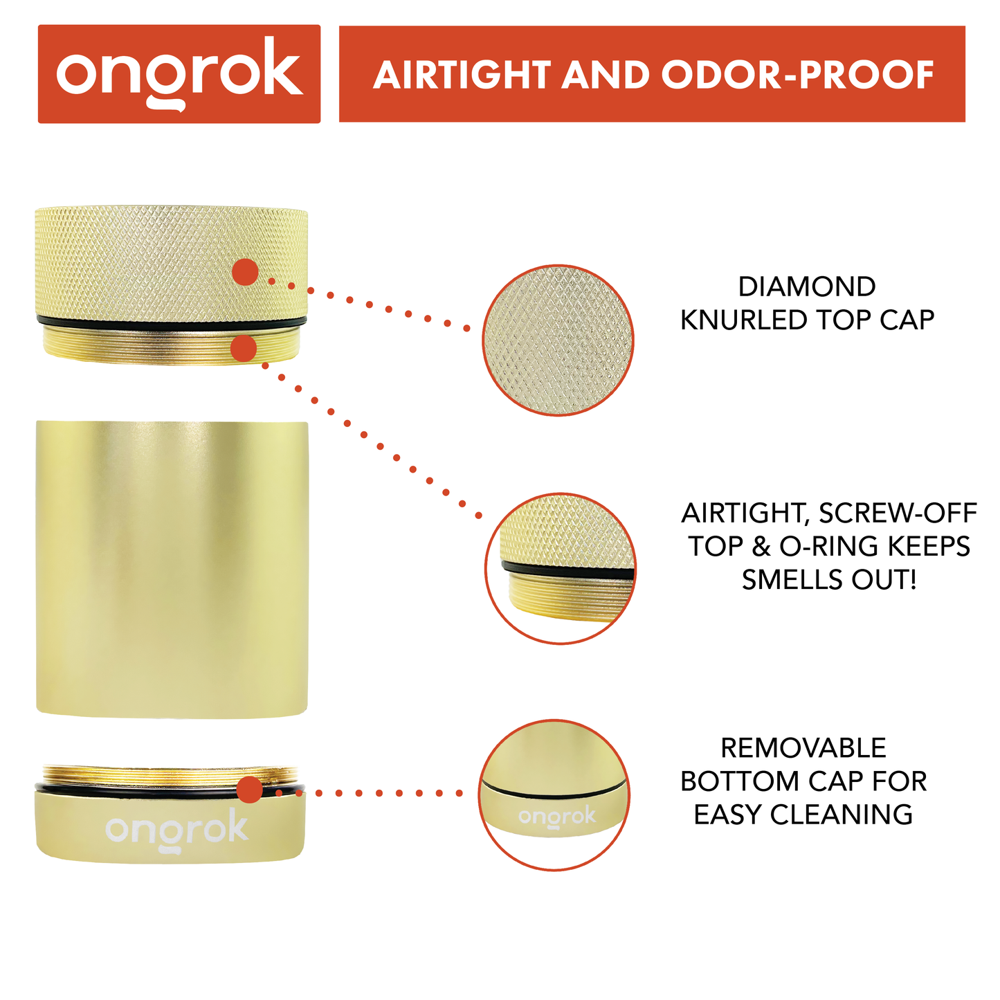 Ongrok Aluminum Metal Storage Jar 5 Color Options
