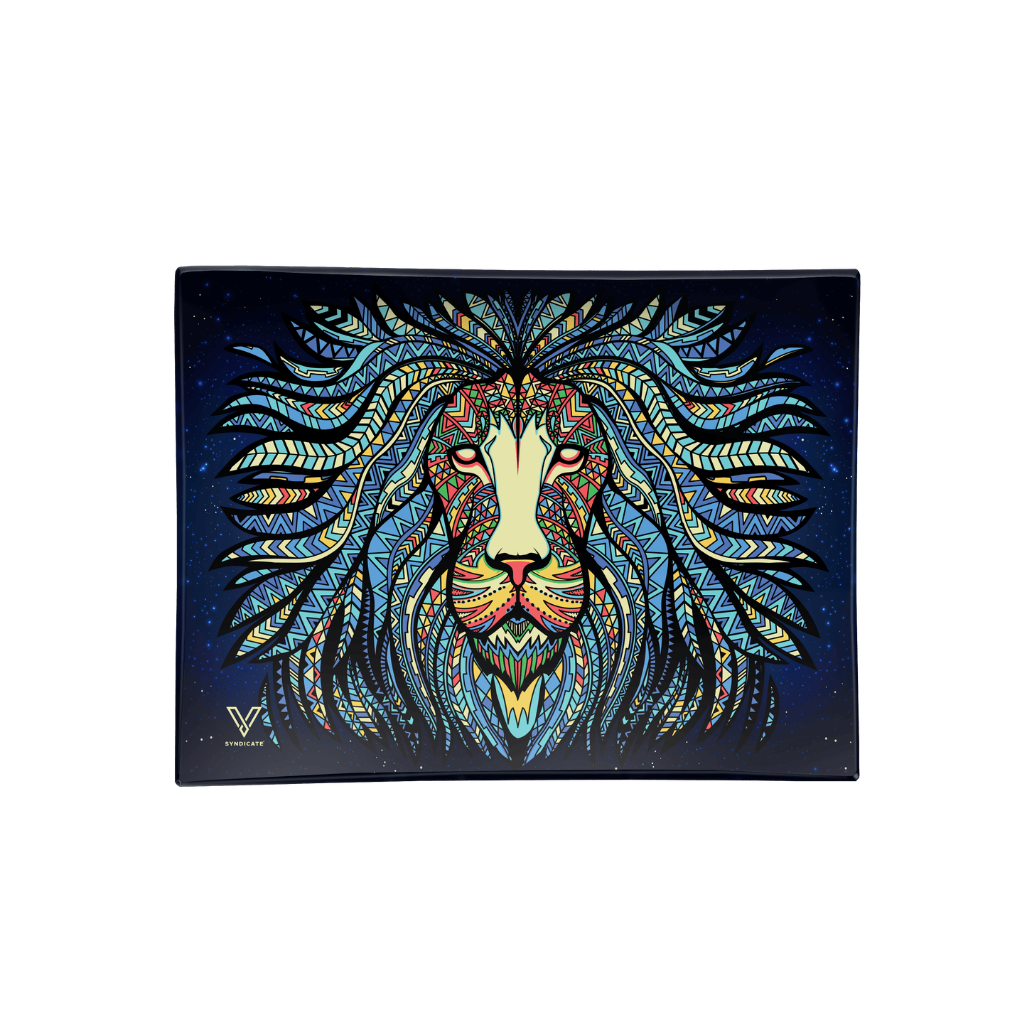 Tribal Lion Glass Rollin' Tray 2 Size Options