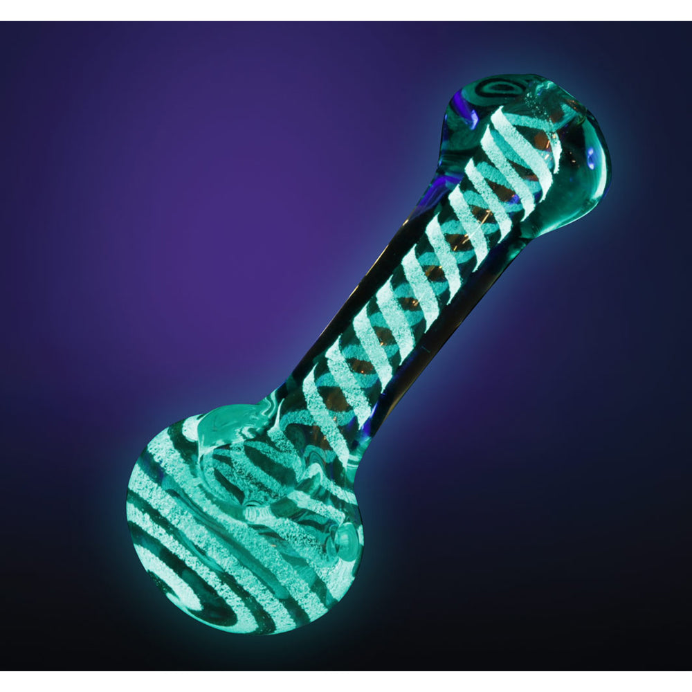 Glow In The Dark Swirl Hand Pipe - 4.5"