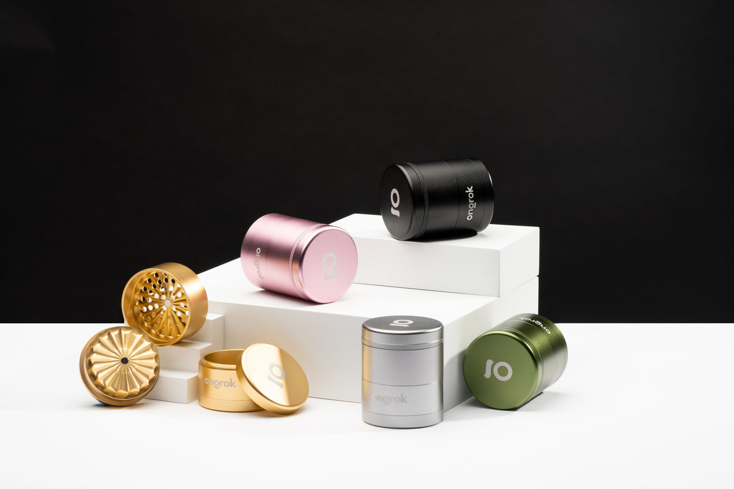 Ongrok 5 Pc Flower Tooth Storage Grinder 5 Color Options