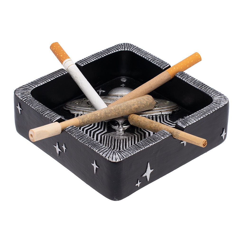 SILVER UFO ASHTRAY