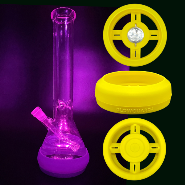Bong Base Bumper USB Rechargeable 4.25in-6in Bases Silicone Fits Variety of Shapes - 8 Color Options