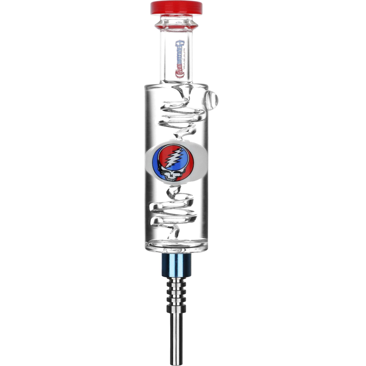 Grateful Dead x Pulsar Steal Your Face Glycerin Glass Dab Straw - 8.5"