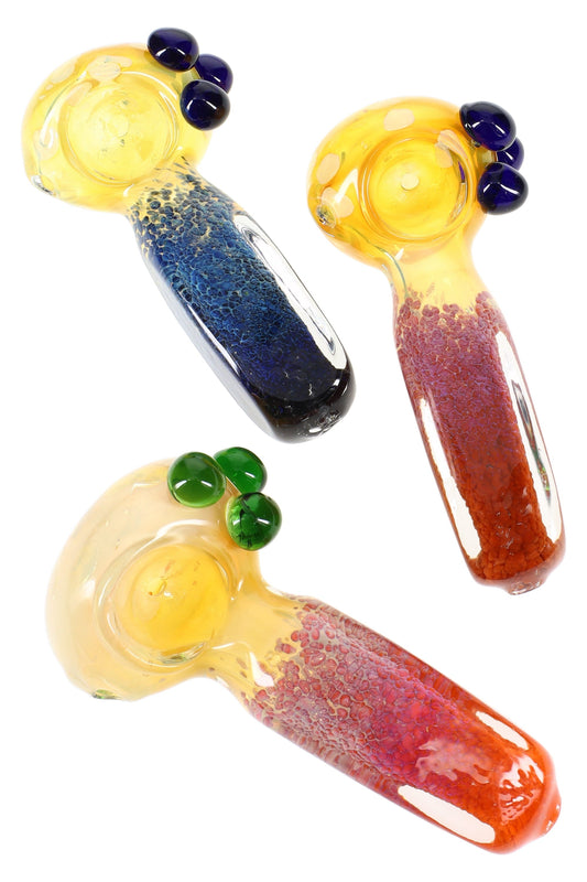 Color-Changing Fumed Frit Square Glass Spoon “Bubble Top” – 5″