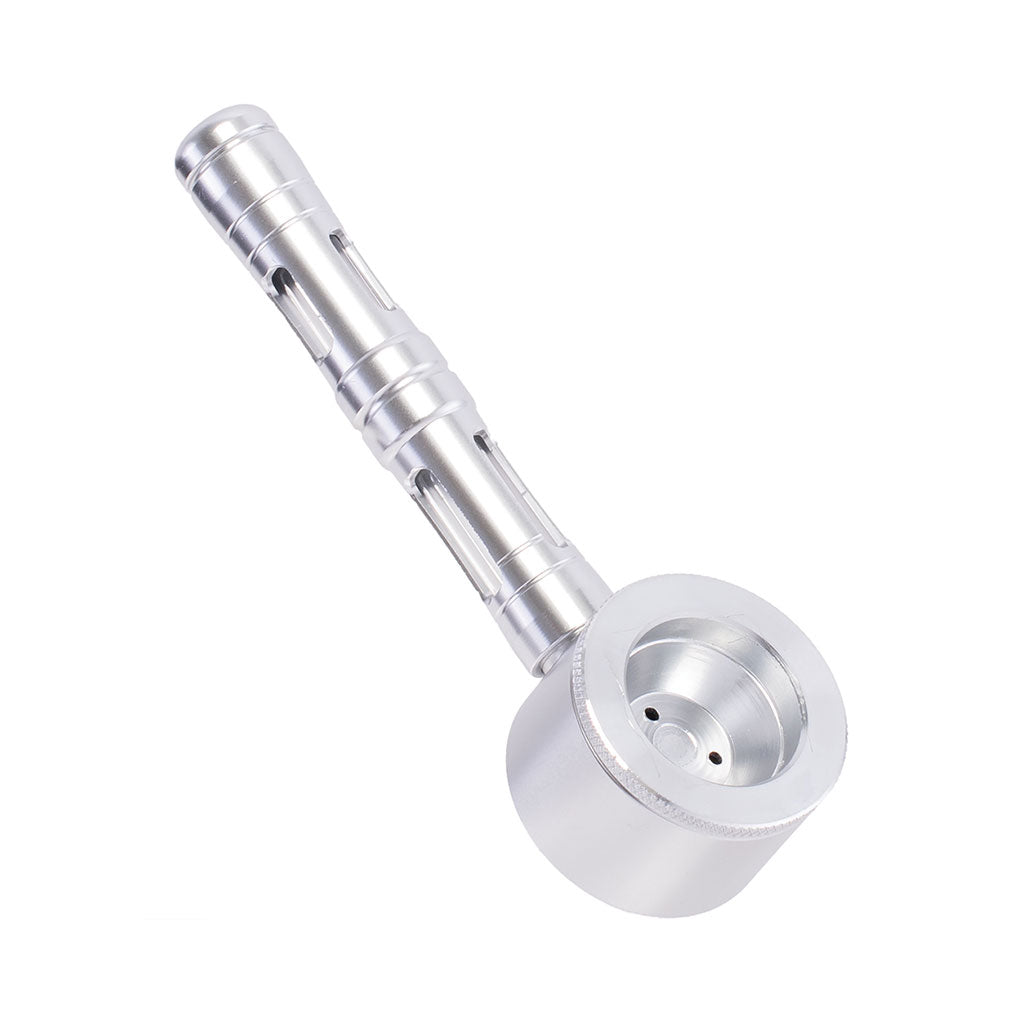 FLAT CHAMBER ALUMINUM GLASS SMOKING PIPE MULTIPLE COLORS
