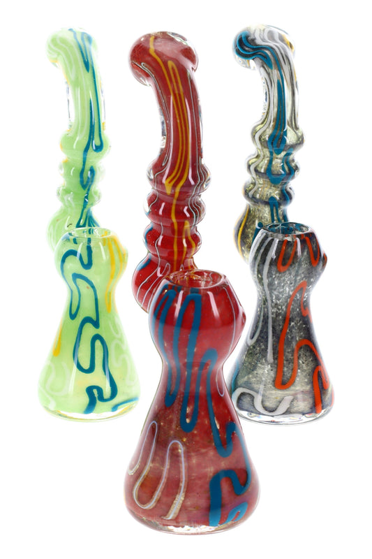 Assorted Frit & Swirl Glass Sherlock Bubbler