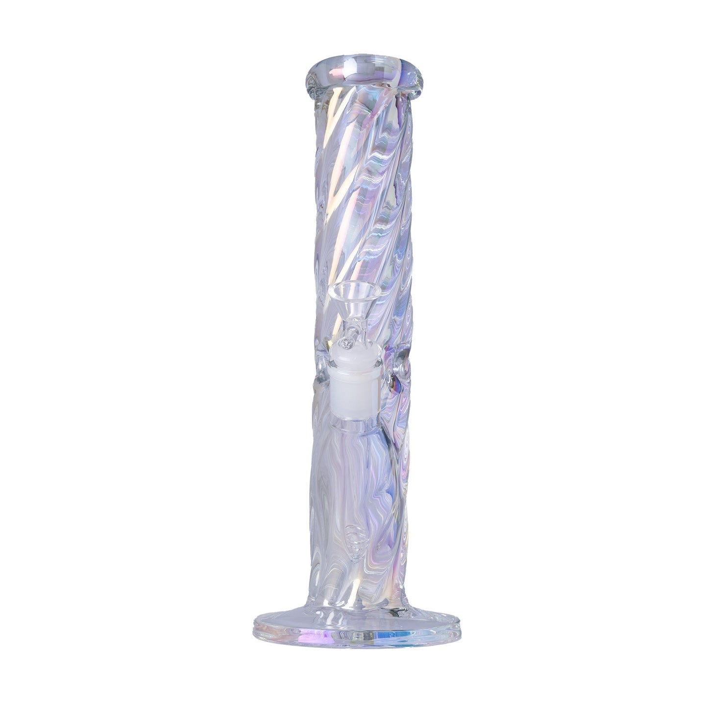 Human Grade Twisted Iridescent Tube Glass Water Pipe