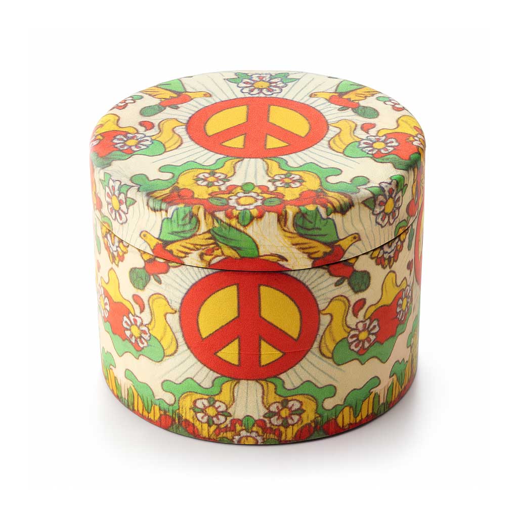 COLORFUL PSYCHEDELIC PEACE SYMBOL 4-PIECE GRINDER MULTIPLE STYLES