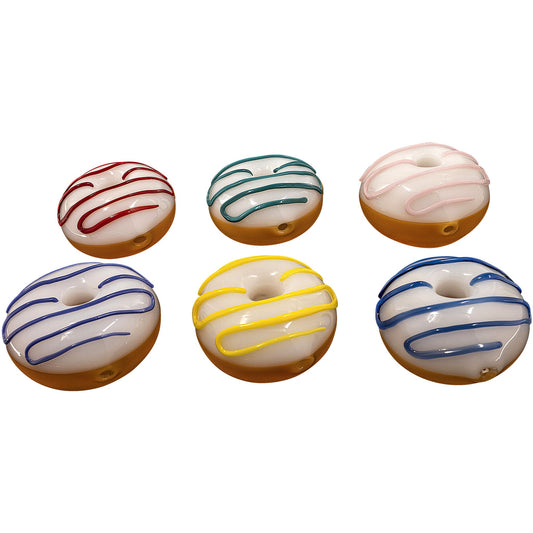 LA Pipes "Frosted Donut" Glass Pipe 6 Color Options