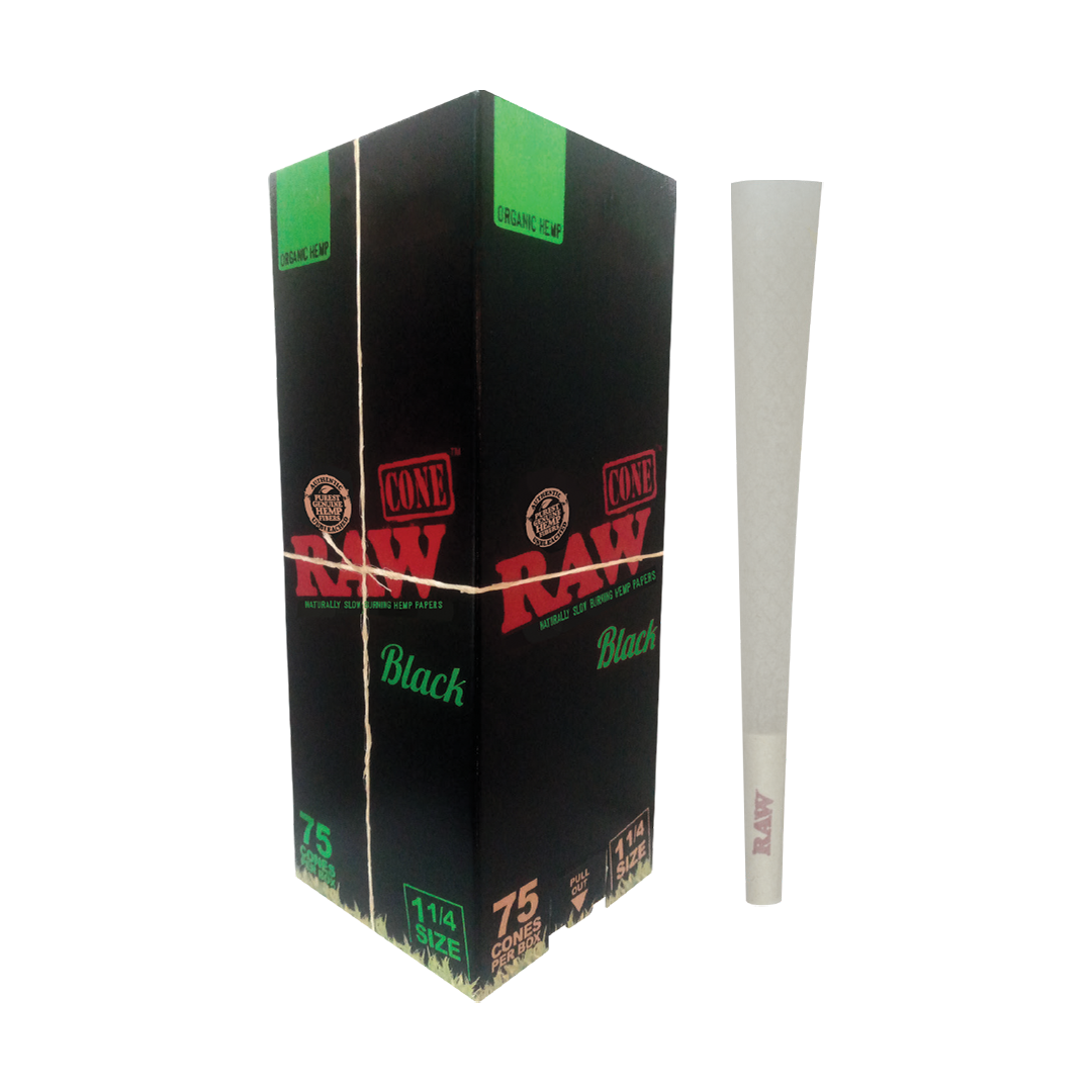RAW Organic Hemp Black Cones 2 Size Options