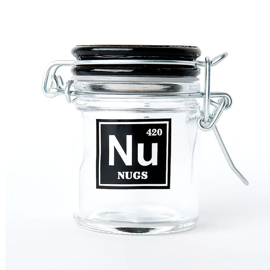 AIRTIGHT GLASS NUGS PERIODIC SYMBOL STORAGE JAR