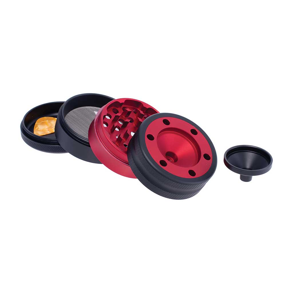 ALUMINIUM GRINDER W/ CONE HOLDER & FUNNEL MULTIPLE COLORS