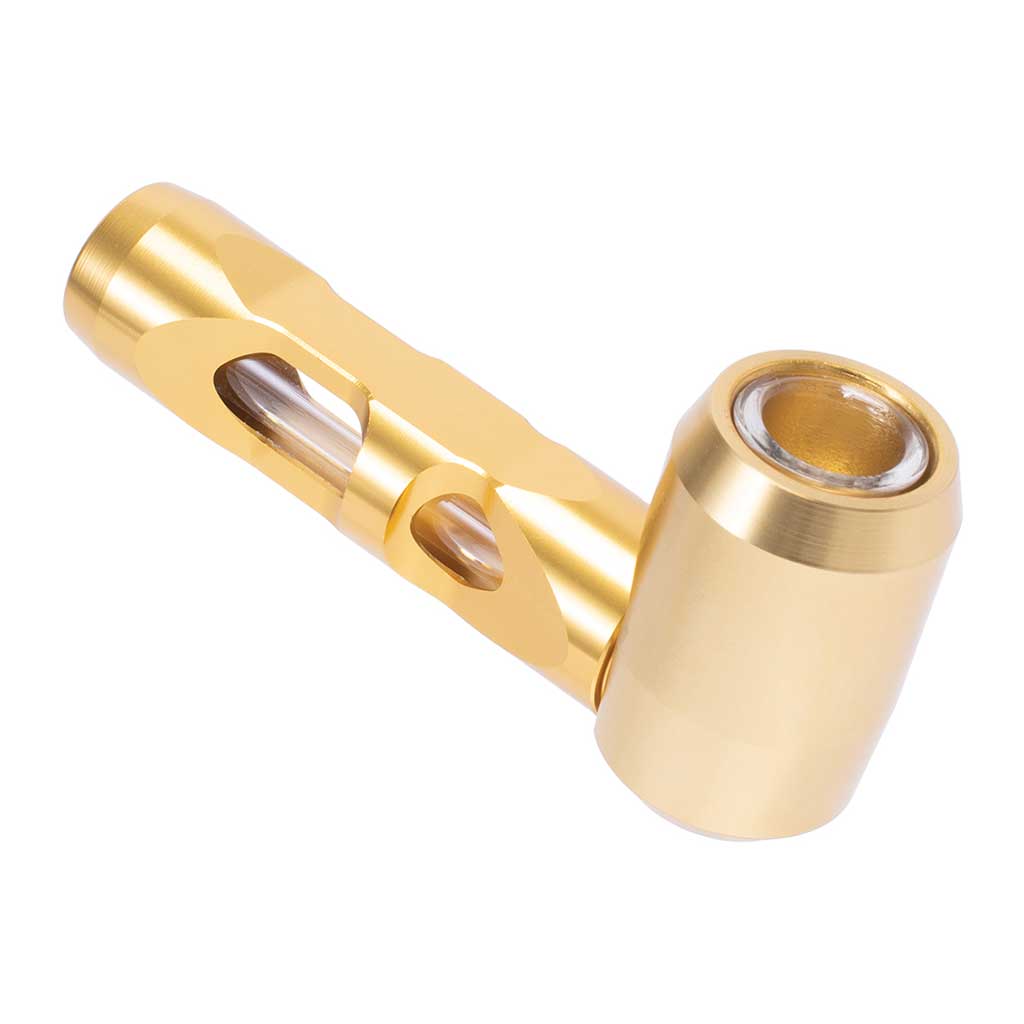 ALUMINUM GLASS SMOKING PIPE MULTIPLE COLORS