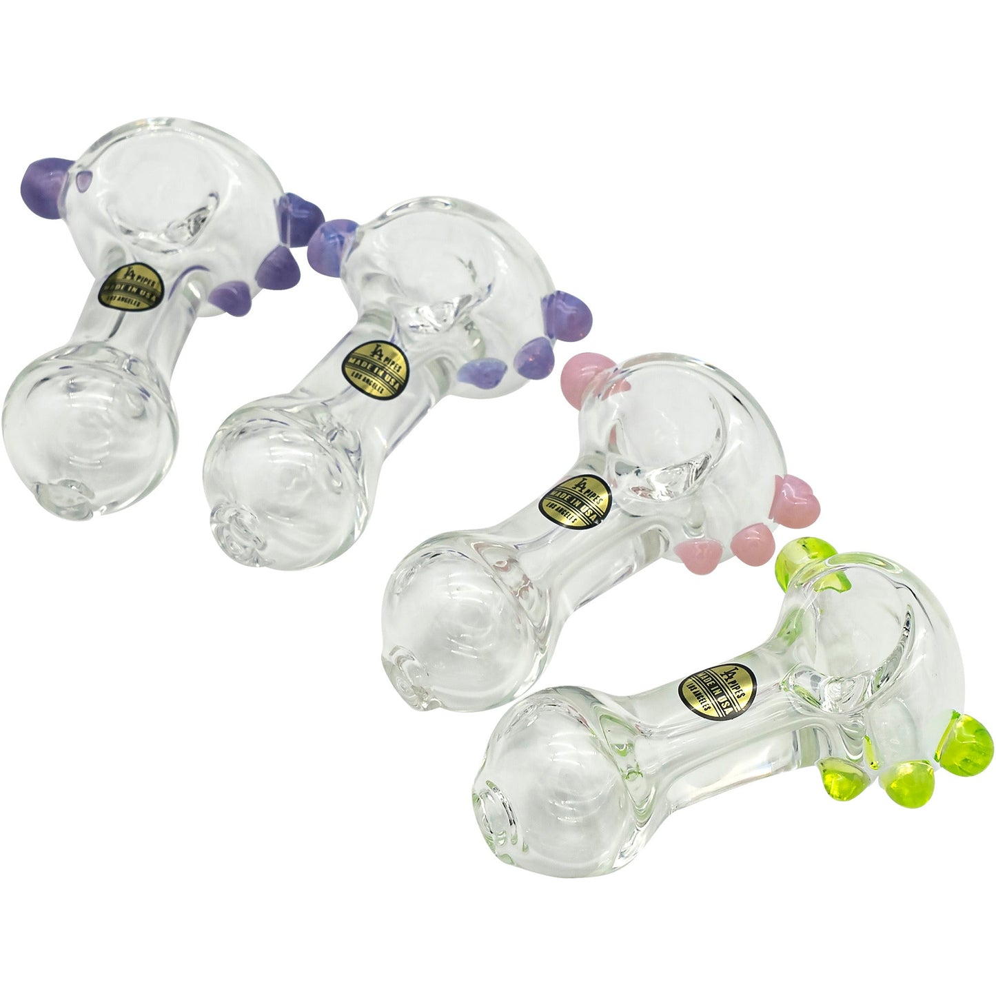 LA Pipes Thick Glass Spoon Pipe 4 Color Options