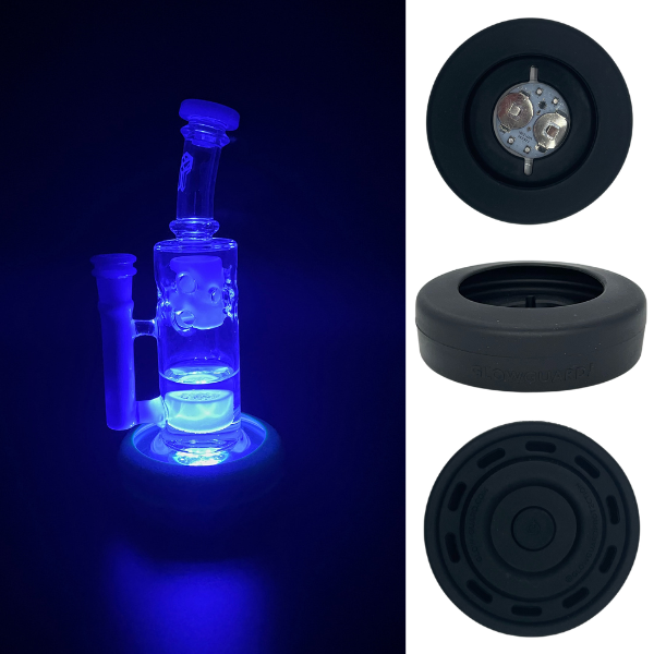 Bong Base Bumper USB Rechargeable 3in-4.25in Bases Silicone Fits Variety of Shapes - 8 Color Options