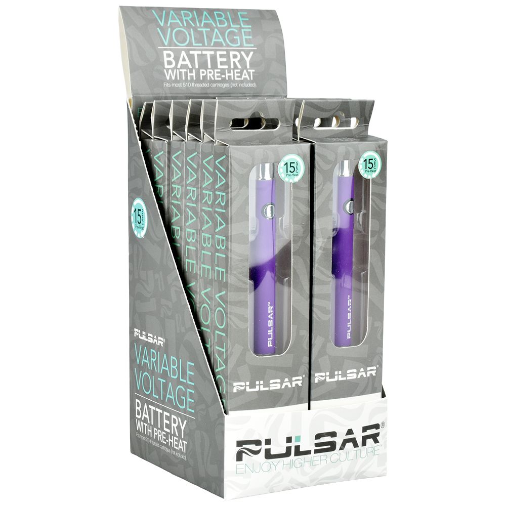 Pulsar Variable Voltage Battery w/ Preheat | 350mAh | 12ct Display 11 Color Options