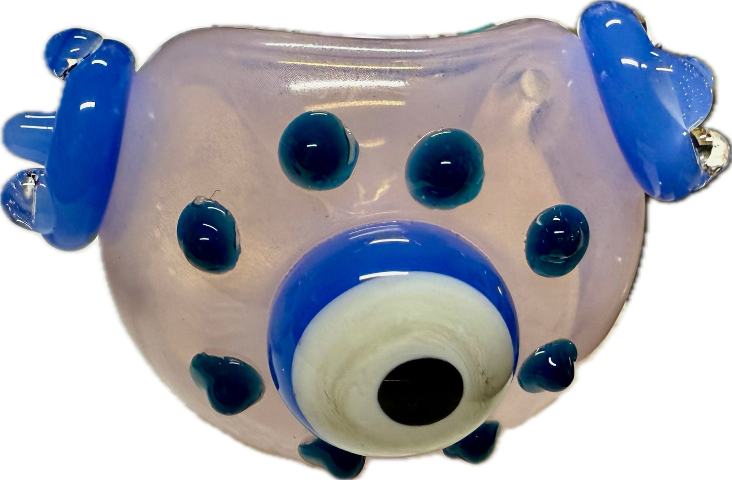 Ripkitty 4.5" Tobacco Dry Herb Hand Pipe Spoon Color Tube Glass with Penguins Art