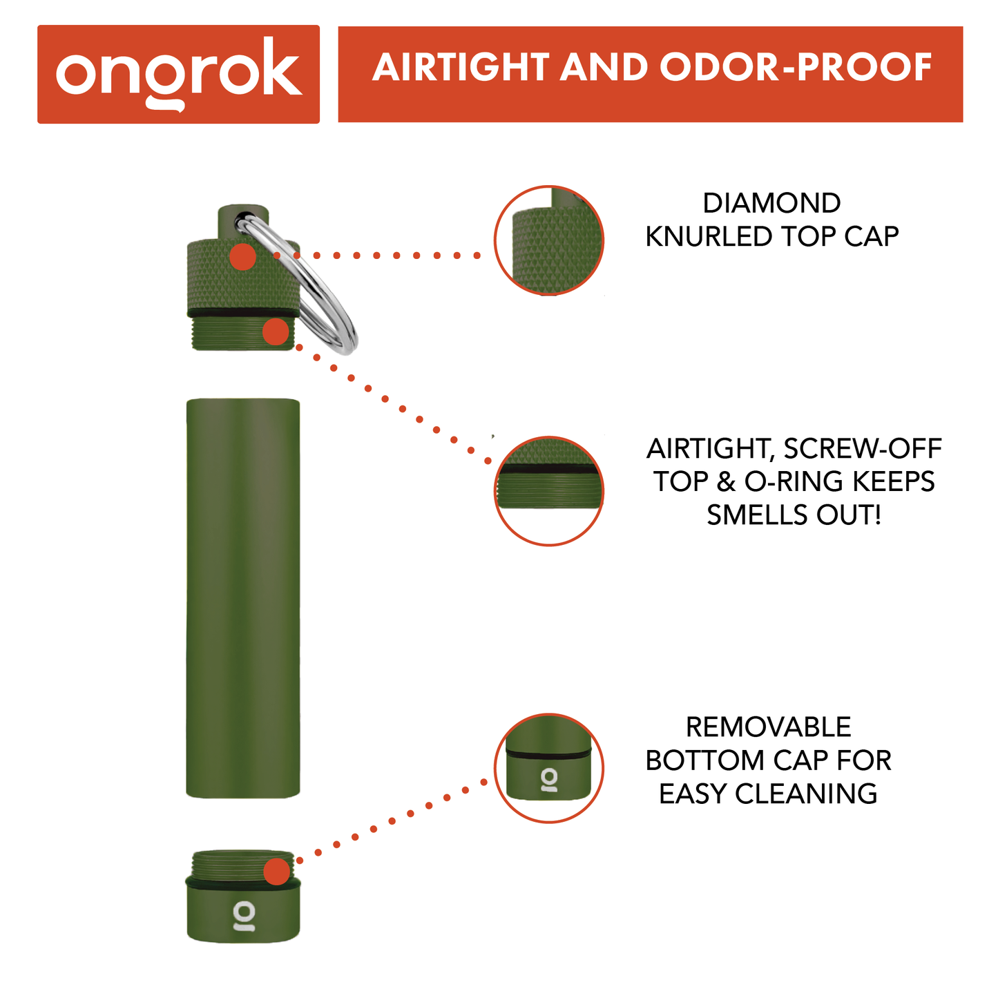 Ongrok Aluminum Storage Keychain 5 Color Options
