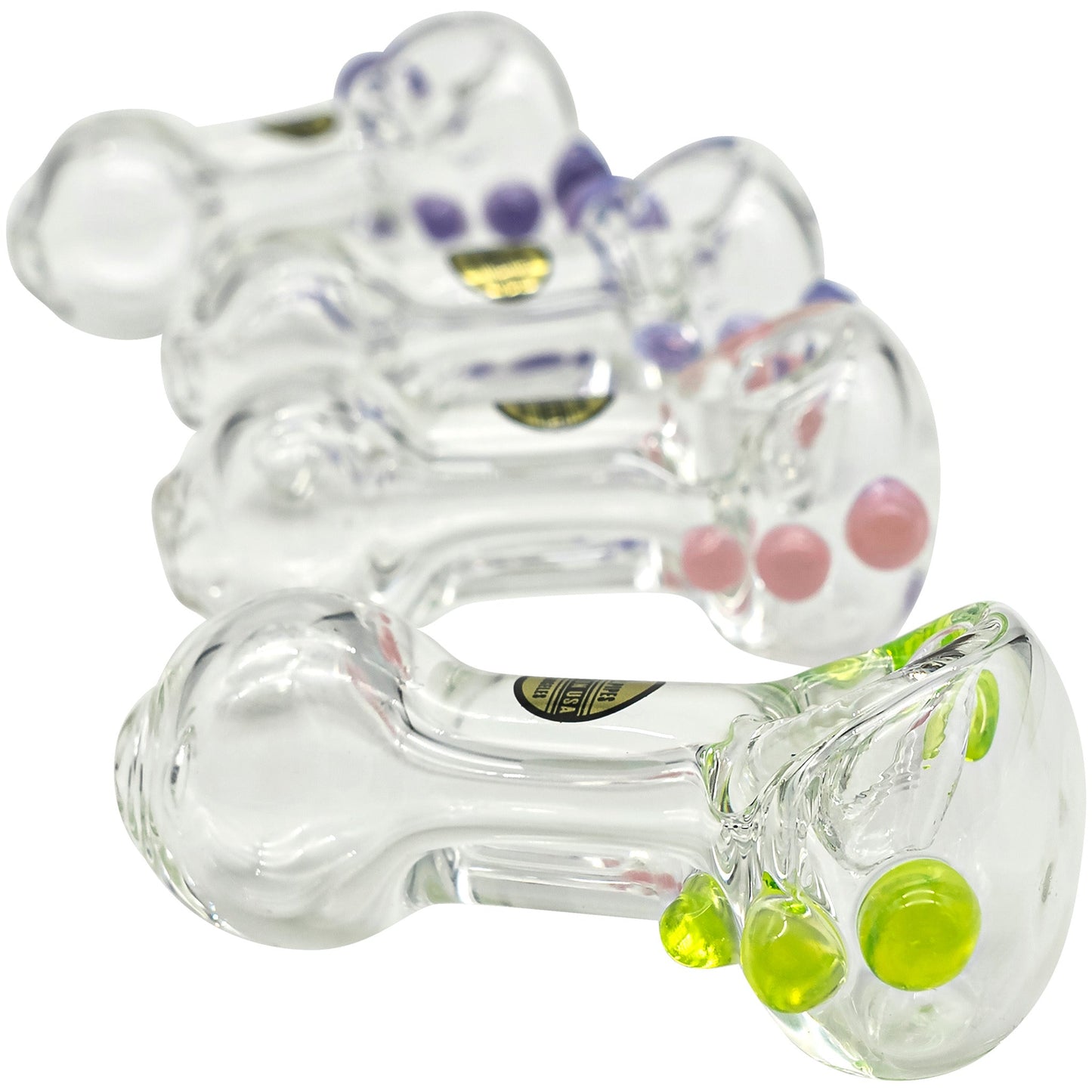 LA Pipes Thick Glass Spoon Pipe 4 Color Options